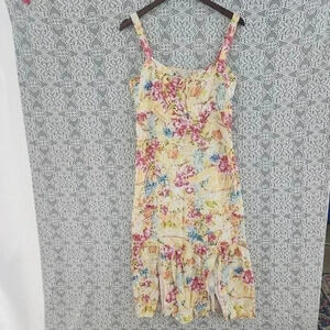 weekend traffic rayon printed midi slip tank dress L